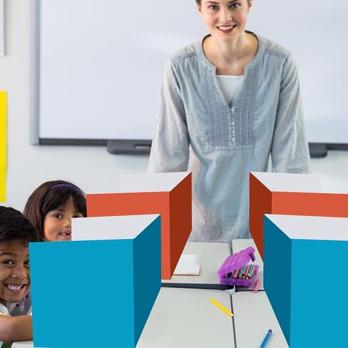 Yeaqee 24 Pcs Solid Privacy Boards for Student Desks Classroom Desk Divider Trifold Table Desk Privacy Panel Privacy Folders Screen Partition for School Teacher Student Study Test Home (Pastel Colors) in Saudi Arabia