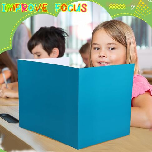 Yeaqee 24 Pcs Solid Privacy Boards for Student Desks Classroom Desk Divider Trifold Table Desk Privacy Panel Privacy Folders Screen Partition for School Teacher Student Study Test Home (Pastel Colors) in Saudi Arabia