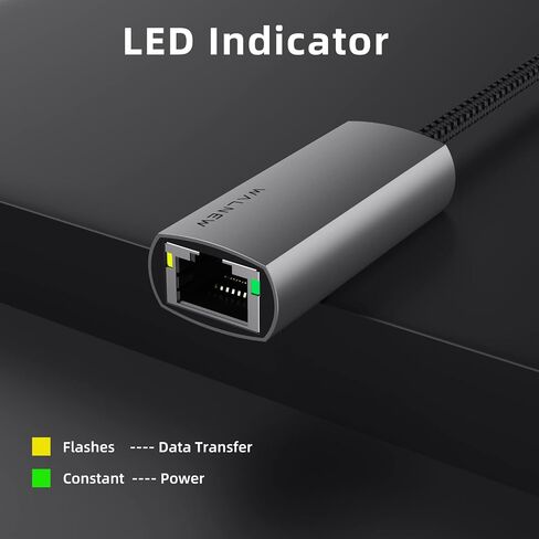 محول USB C إلى Ethernet ، محول كابل USB من النوع C إلى RJ45 Gigabit Ethernet محول ، محول شبكة Thunderbolt 3 إلى RJ45 LAN لـ MacBook Pro/Air، iPad Pro، Dell XPS، Galaxy S20 S10 S9 in Kuwait