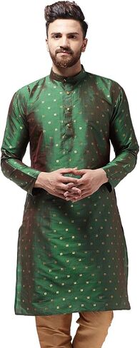 Sojanya (Since 1958, Men's Silk Blend Printed Only Long Kurta in Saudi Arabia