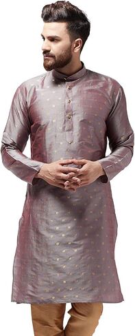 Sojanya (Since 1958, Men's Silk Blend Printed Only Long Kurta in Saudi Arabia
