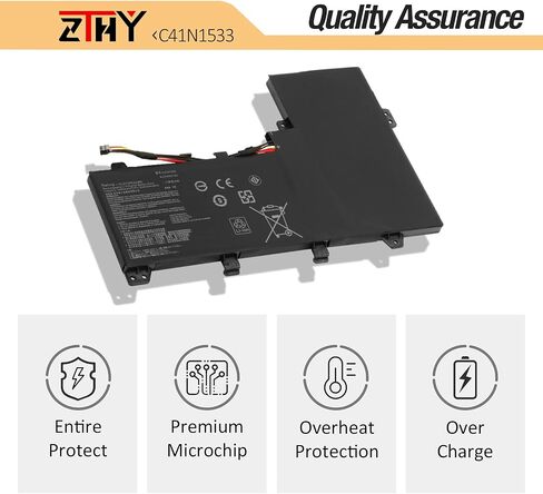 ZTHY B41N1532 استبدال بطارية الكمبيوتر المحمول Asus Q504U Q504UA Q504UAK Q534UA Zenbook Flip UX560 UX560UA UX560UAK UX560UA-FZ014T Q504UA-BBI5T12 BHI5T13 UX560UQ-FJ051T B41BK25 B41Bl95 15. 2 فولت 50 وات ساعة in Saudi Arabia