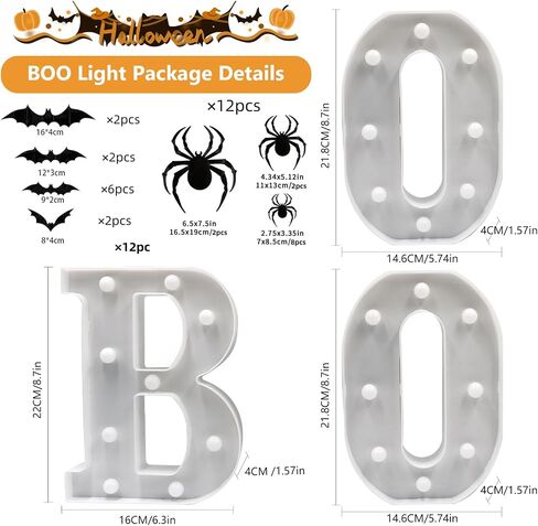 Halloween Decorations,EEK Lights Up Letters 8.7in EEK LED Marquee Sign,3D Bats &Spider Sticker Tabletop Mantel Wall Lighted EEK for Kids Home Office School Party Decoration in Saudi Arabia