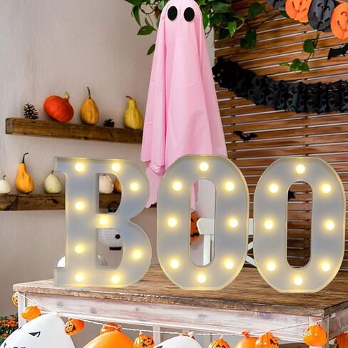 Halloween Decorations,EEK Lights Up Letters 8.7in EEK LED Marquee Sign,3D Bats &Spider Sticker Tabletop Mantel Wall Lighted EEK for Kids Home Office School Party Decoration in Saudi Arabia