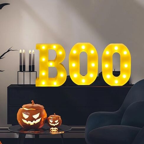 Halloween Decorations,EEK Lights Up Letters 8.7in EEK LED Marquee Sign,3D Bats &Spider Sticker Tabletop Mantel Wall Lighted EEK for Kids Home Office School Party Decoration in Saudi Arabia