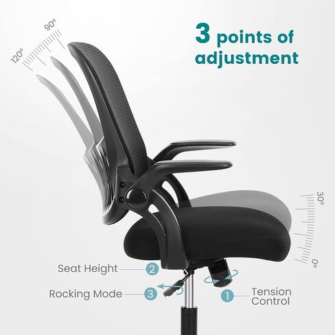 SMUG Office Computer Desk Chair, Ergonomic Mid-Back Mesh Rolling Work Swivel Task Chairs with Wheels, Comfortable Lumbar Support, Comfy Flip-up Arms for Home, Bedroom, Gaming, Study, Student, Pink in Saudi Arabia