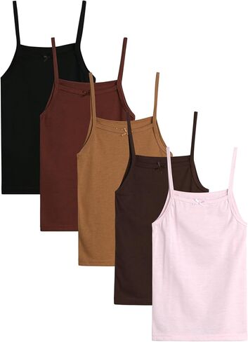 dELiA*s Girls' Undershirt - 5 Pack Soft and Breathable Cotton Cami Tank Top - Camisole Tops for Girls (2T-14) in Saudi Arabia