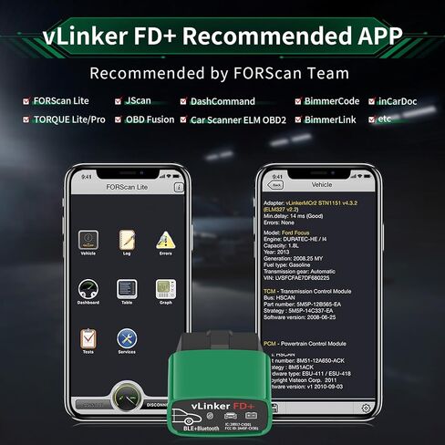 أداة تشخيص الماسح الضوئي vLinker FD BT3.0 Bluetooth Obd2 - قارئات رموز السيارة وأدوات المسح الضوئي للهاتف والأندرويد - تشخيص تلقائي لجميع الأنظمة اللاسلكية obd2 للتحقق من ضوء المحرك in Saudi Arabia