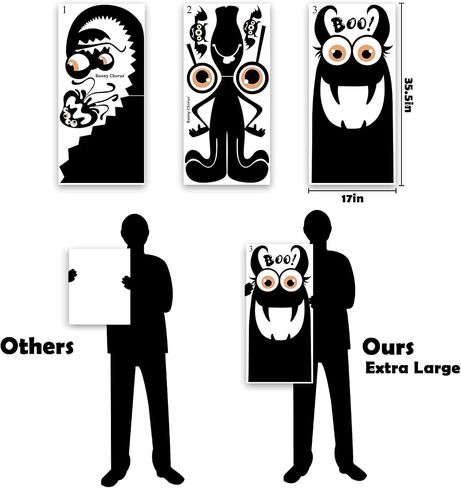 Halloween Decorations Window Clings Decor, Extra Large Witches with Black Cat Bats Spider Cauldron Silhouette Halloween Window Stickers Decals Indoor Outdoor, School Home Office Party, 3 Sheets in Saudi Arabia