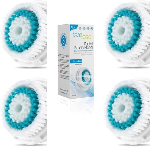 Combo Replacement Facial Cleansing Brush Head, 4 Pack, (BCO-4) in Saudi Arabia