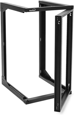 NavePoint 6U Server Rack with Swing Gate - 6U Wall Mount Rack for 19 Inch IT Equipment Open Frame Rack – Network Rack Wall Mount for AV & Server Equipment 18" Deep 6U Rack, Black in Saudi Arabia