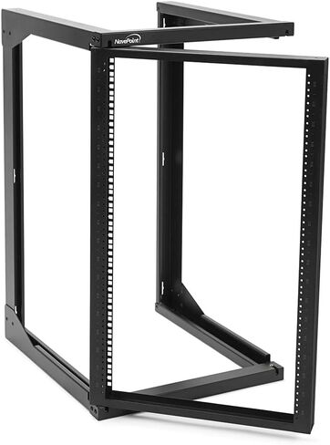NavePoint 6U Server Rack with Swing Gate - 6U Wall Mount Rack for 19 Inch IT Equipment Open Frame Rack – Network Rack Wall Mount for AV & Server Equipment 18" Deep 6U Rack, Black in Saudi Arabia
