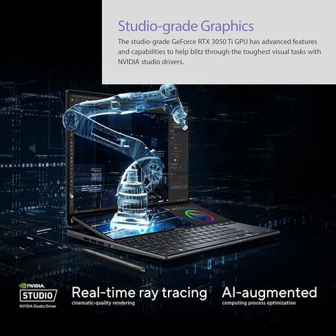 ASUS Zenbook Pro 14 Duo شاشة لمس 14.5 بوصة 16:10، معدل تحديث 120 هرتز، ScreenPad Plus، وحدة المعالجة المركزية Intel i9-13900H، NVIDIA® Geforce RTX 4060، ذاكرة الوصول العشوائي 32 جيجابايت، 1 تيرابايت SSD، Windows 11 Home، أسود تقني، UX8402VV-PS96T in Saudi Arabia