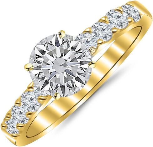 14K White Gold 2.5 Carat LAB GROWN DIAMOND Classic Prong Set Round Cut Diamond Engagement Ring (D-E Color VS1-VS2 Clarity 2 Ct Center) in Saudi Arabia