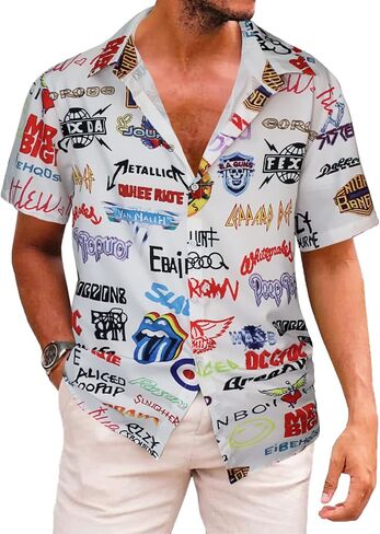 Mens Hawaiian Shirts Short Sleeve Unisex Summer Beach Button Down Tropical Holiday Shirts in Saudi Arabia