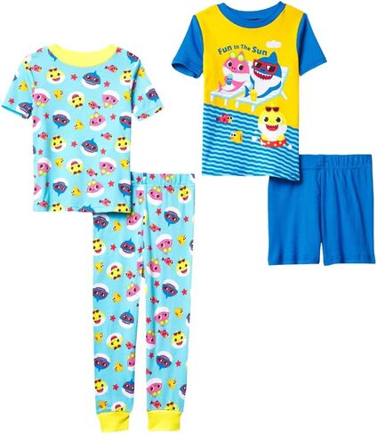 Nickelodeon Paw Patrol | Baby Shark | Blue's Clues & You 4-Piece Snug-fit Cotton Pajama Set, Soft & Cute for Kids in Saudi Arabia