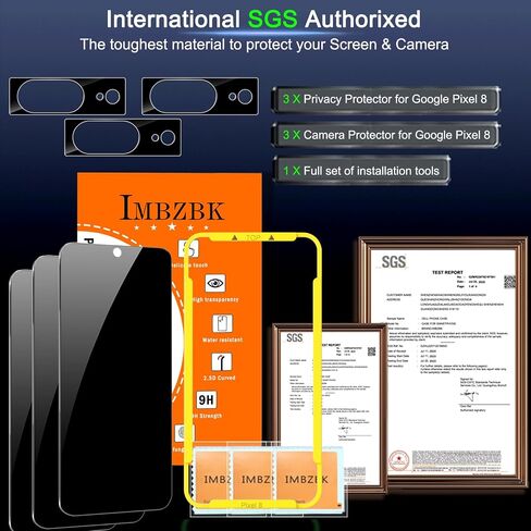 IMBZBK [2+3 Pack Privacy Screen Protector for Samsung Galaxy S22 Ultra 5G [Not Glass], 2 Pack Anti-Spy Flexible TPU Film With 3 Pack Tempered Glass Camera Lens Protector, Case Friendly in Kuwait