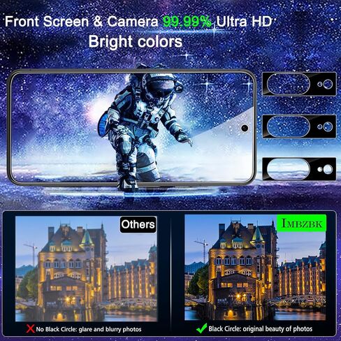 IMBZBK [2+3 Pack Privacy Screen Protector for Samsung Galaxy S22 Ultra 5G [Not Glass], 2 Pack Anti-Spy Flexible TPU Film With 3 Pack Tempered Glass Camera Lens Protector, Case Friendly in Kuwait