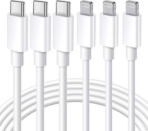 Ximytec [MFi Certified] USB C to Lightning Cable 3Pack 3FT iPhone Fast Charger Cable Type C Charging Cord Compatible with iPhone 13 13 Pro Max 12 12 Pro Max 11 XS XR X 8 iPad,White in Saudi Arabia