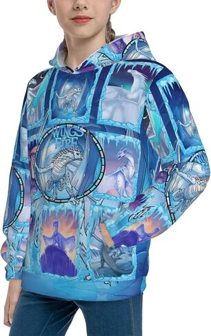 سويت شيرت بغطاء للرأس من أجنحة التنين الناري للأطفال للأولاد والبنات والمراهقين in Kuwait