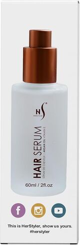 HerStyler Argan Oil Hair Serum - for Frizz, Straightening, Styling & Shine | Hair Repair Serum for Frizzy & Damaged Hair - Lightweight - Hydrating - Fast Absorbing - For Thicker, Fuller Hair - 1 Pack in Saudi Arabia