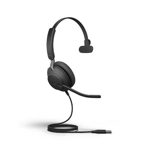 Jabra Evolve2 40 SE Wired Stereo Noise-Cancelling Headset - Features 3-Microphone Call Technology and USB-C Cable - MS Teams Certified, Works with All Other Platforms - Black in Kuwait
