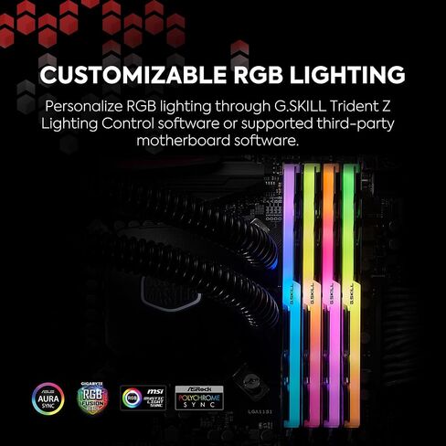 G.سكيل ذاكرة DDR4 3600 من سلسلة ترايدنت زد RGB 16GB (2 × 8GB) 288 دبوس SDRAM PC4-28800 DDR4 3600 CL18-22-22-42 1.35 فولت ثنائي القناة موديل F4-3600C18D-16GTZR in Saudi Arabia