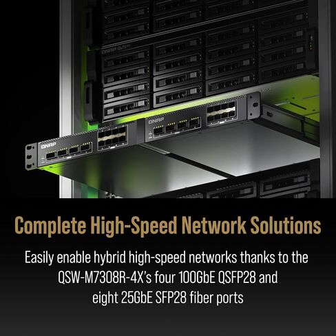 QNAP 12-Port 10GbE Managed Network Switch (QSW-IM1200-8C-US). Industrial-Grade Fanless, Layer 2, Web Management in Saudi Arabia