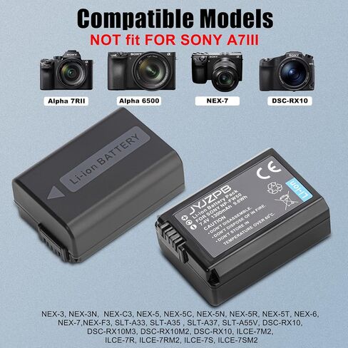 JYJZPB NP-FW50 Replacement Battery and Fast 18W Dual Charger for Sony A6400 in Saudi Arabia