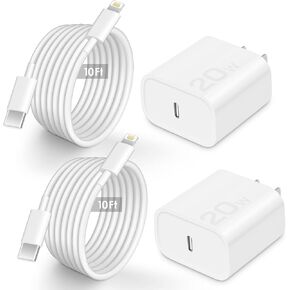<2 Pack> for iPhone Charger Fast Charging 10 FT [MFi Certified] Fast Charger iPhone 13 14 Charger Fast Charging with 10 Foot USB C Fast Charging Cable Compatible with iPhone 14/13/12/11/XSMAX, iPad