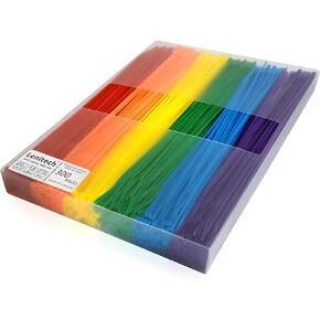 Lenitech 8 Inch Multi-Purpose Assorted Colored Cable Zip Ties, 300 Pieces