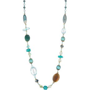 FULU AUTUMN Long Necklaces for Women Trendy Long Chunky Beaded Necklace Boho Fashion Costume Jewelry Mothers Day Gifts for Her