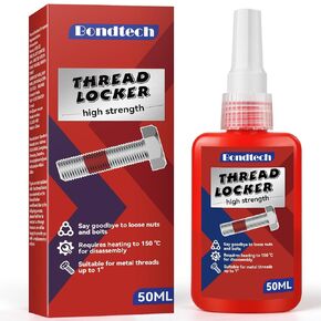 Threadlocker, Blue Thread Lock Medium Strength 50 ML, Lock & Seal Metal Fasteners, for 1/4"-3/4" Thread, Stable Screw Glue (medium-50 ml)