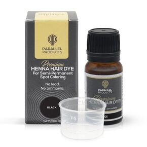 مجموعة الحناء ذات اللون الموضعي من Parallel Products - صبغة شعر الحناء - 3 جرام - صبغة لتلوين البقع الاحترافي - مع طبق خلط - يغطي الشعر الرمادي - لمسة الجذور (بني داكن) in Kuwait
