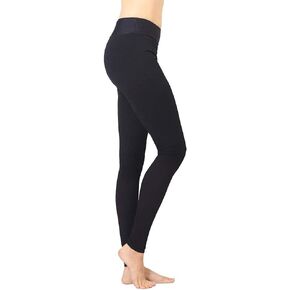 Extra Firm Footless Graduated Compression Microfiber Leggings Opaque Tights for Women (20-30 mmHg) with Control Top (Large)
