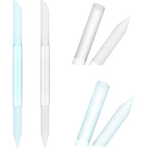 Sibba Glass Cuticle Pusher 2x Double Sided Nail File Manicure Stick Professional Precision Cuticle Crystal Gel Polish Remover Nail Salons Care Tools Women Abrasive Surface Scraper Cleaner(Pink/Purple)