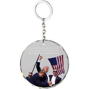 Trump 2024 Survived Shot At Election Rally Keychain,Donald Trump Merchandise Gifts,Men Hang a Pendant Survivor Fight