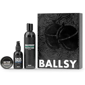 Ballsy Sack Pack, Men's Fresh Kit, Includes Body Wash, Deodorizing Spray and Cologne Rub, Men's Body Care, Ball Wash for Men Gift Pack, Bourbon & Barrel