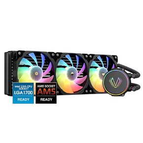 Vetroo V360 Liquid CPU Cooler, 3X 120mm Addressable RGB & PWM Fans/Pump, 360mm Radiator 290W TDP AIO Water Cooler w/Controller Hub for Intel LGA 1700/1200/115X AMD AM5/AM4, for Gaming Console