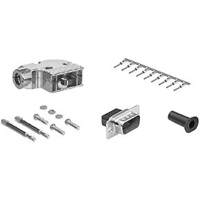 CompuCablePlusUSA.com Best DB15 Female Crimp on Connector DIY Kit Includes Crimp on Connector, Crimp Pins, 90 Degree Angle Metal Hood, Strain Relief Grommets and Screws. (DB15 Female) in Kuwait