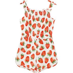 Toddler Girl Camisole Romper Jumpsuit Summer Clothes Outfits Onepiece Shorts Bamboo Viscose Playsuit 18M-5T