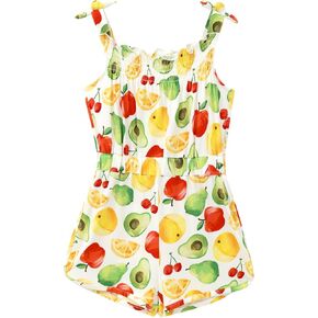 Toddler Girl Jumpsuit Sleeveless Romper Cool Short Pants Summer Outfits One Piece Clothes, Viscose Made from Bamboo