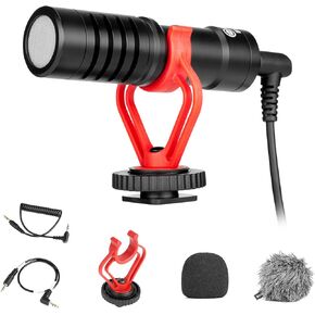 BOYA by-MM1 On Camera Shotgun Microphone with Lightning iPhone Dongle, Video Camera Microphone for iPhone iPad DSLR Video Recording Vlog Podcast Streaming