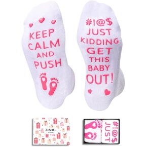 Zmart Gifts for Pregnant Mom Pregnancy Gifts Maternity Gifts, Labor Socks for Hospital 2 Pack