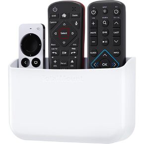 TotalMount Hole-Free Remote Holder – Eliminates Need to Drill Holes in Your Wall (Premium Black Holder for 3 or 4 Remotes)