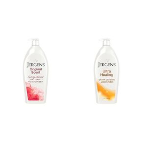 Jergens Original Scent Body Lotion, Dry Skin Moisturizer with HYDRALUCENCE blend & Extra Moisturizing Hand Soap, Liquid Hand Soap Refill Cherry Almond Scent