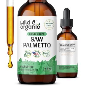 Saw Palmetto Liquid Extract Supplement for Men & Women - Organic Saw Palmetto Tincture - Vegan, Alcohol Free Drops - 2 fl oz