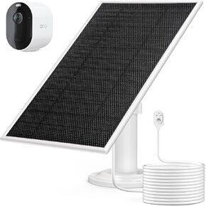 شاحن لوحة شمسية 6 فولت 4.5 وات لـ Arlo Pro 3/ Pro 4/ Arlo Pro 5S/ Arlo Ultra/Ultra 2/ Arlo Go 2، IP 65 مقاوم للماء لإمداد الطاقة المستمر في منفذ الاتصال المغناطيسي الخارجي - 3 عبوات