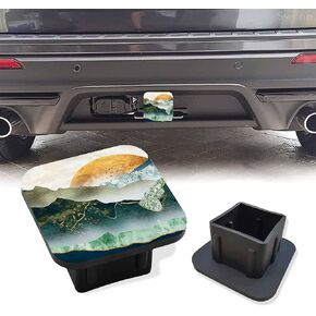 Trailer Hitch Cover, Little Frog Sit on Mushroom in Night Hitch Cover Rubber Towing Hitch Plug Covers, Square 2 Inch Receiver Tube Plug Cap for Trucks Cars SUVs