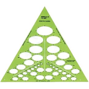 ALVIN, Even Ellipse Master Template 6.5" x 11" Model TD1267, Plastic Drawing and Drafting Tool, Great for Students and Professionals Alike - 6.5 x 11 x .030 Inches